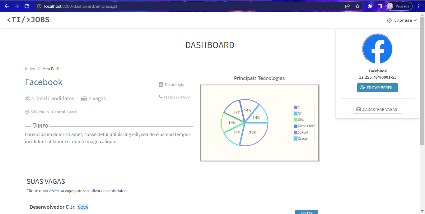 TI Jobs - Dashboard candidato