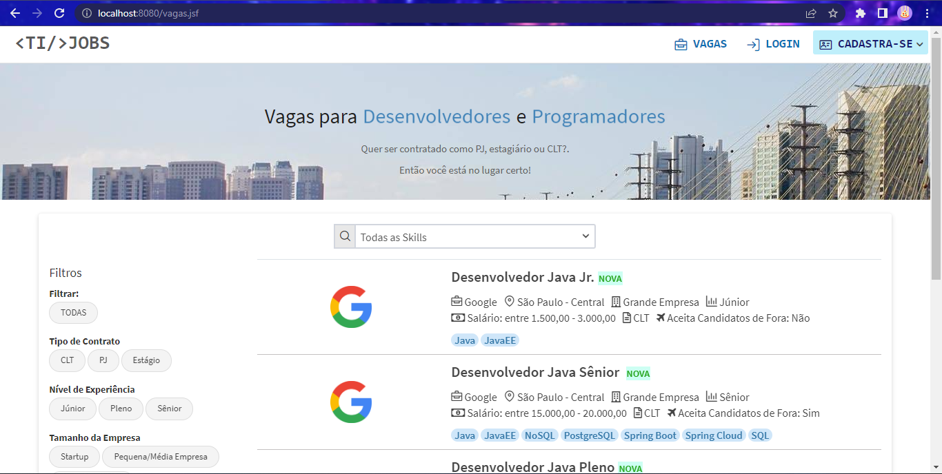 TI Jobs - Lista de vagas